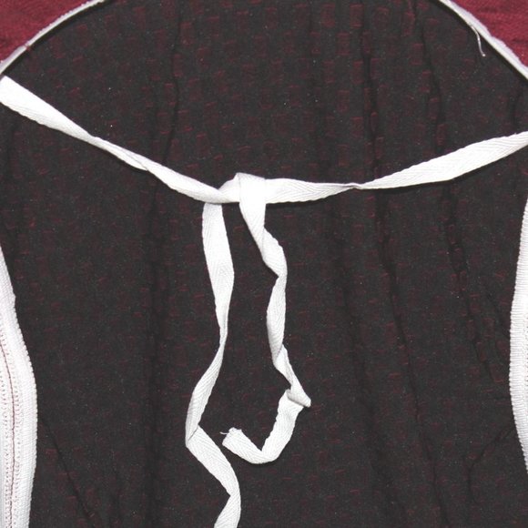 2 “CARTER” STRETCH SLIPCOVERS DINING KITCHEN CHAIR COVERS 11” RUFFLE BURGUNDY - Picture 10 of 11